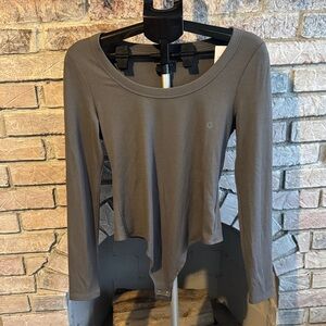 American Eagle Outfitters Charcoal Long Sleeve Blouse